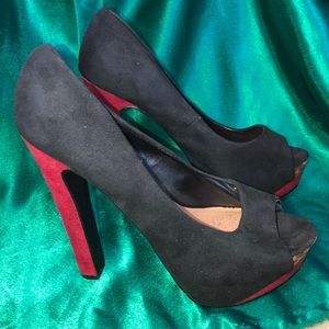 Red black and cheetah heels